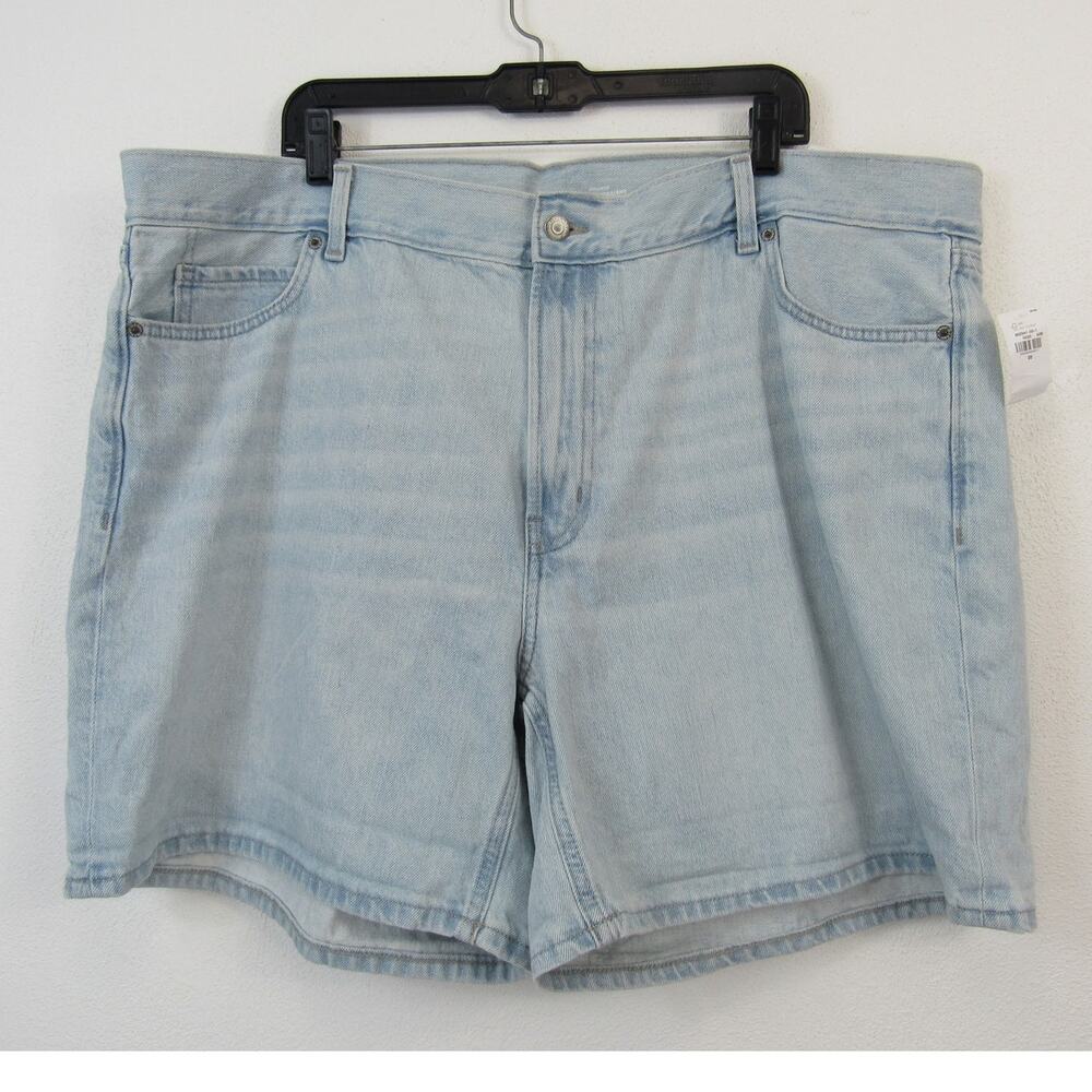NWT Old Navy Size 20 Light Blue High-Rise Slouchy Straight 5" Inseam Shorts Plus